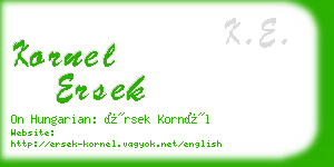 kornel ersek business card